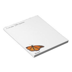 Borboleta Monarch "Uma Nota De..." Bloco de notas