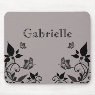 Borboleta Mousepad floral do ébano