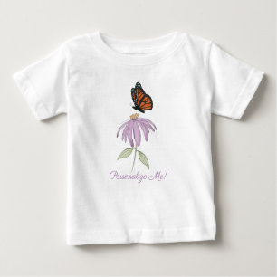 Borboleta no camiseta Cone Flower Baby Fine Jersey
