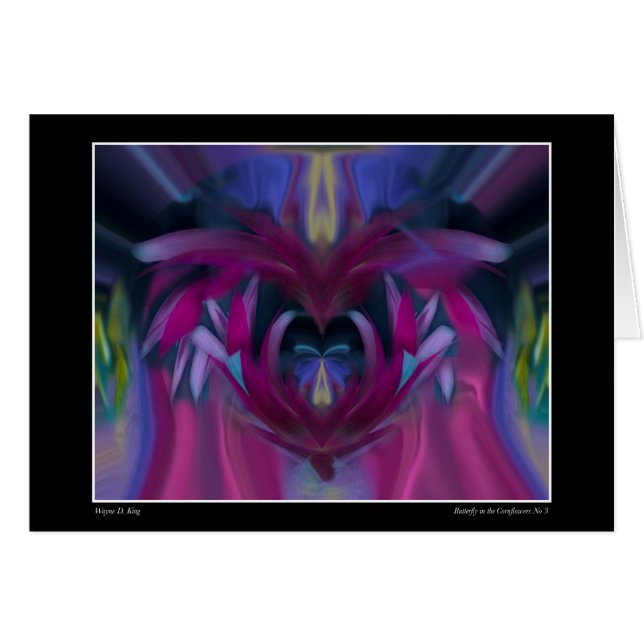 Borboleta no Cartão Cornflower n.o 3 (Frente Horizontal)