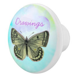 Borboleta no nome personalizado verde teal roxo