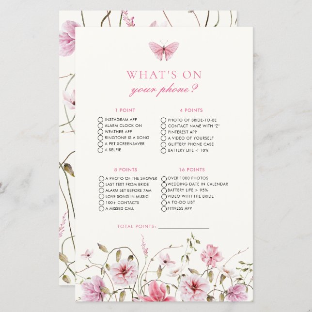 Borboleta O Que No Seu Jogo De Chá de panela Telef (Frente/Verso)