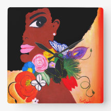 Borboleta Preta - Relógio de Parede