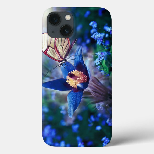 Borboleta Primavera com Flor Azul (Verso)