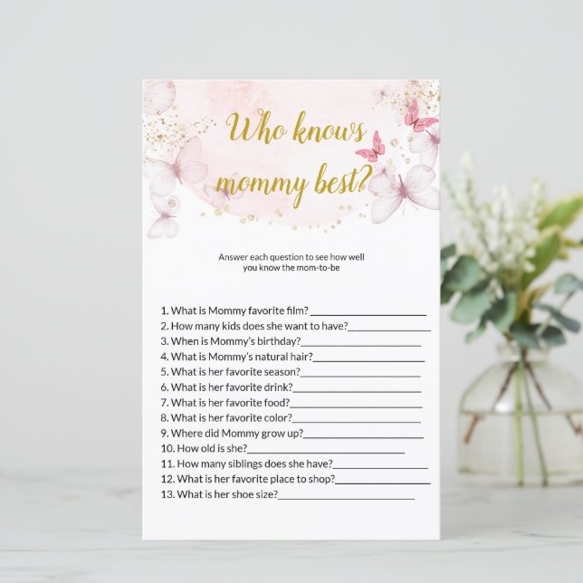 Borboleta que conhece os melhores jogos de Chá de  (Em pé/Frente)