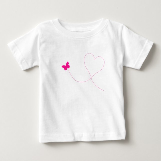 Borboleta rosa Camiseta bebê (Frente)