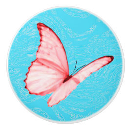 Borboleta Rosa, Cyan Cerâmico Pull
