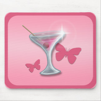 Borboleta rosa Martini Mousepad