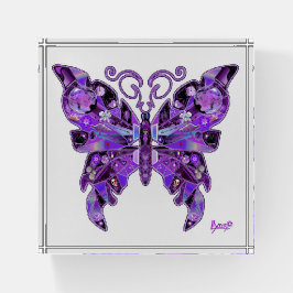 Borboleta Roxa 31 Paperweight