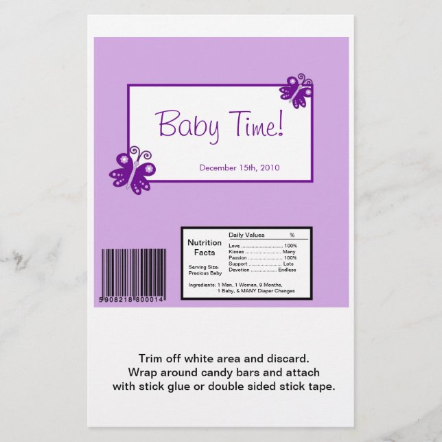 Borboleta Roxa de Grande Bar de Hershey (Frente)