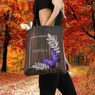 Borboleta Roxa de Tote Personalizada