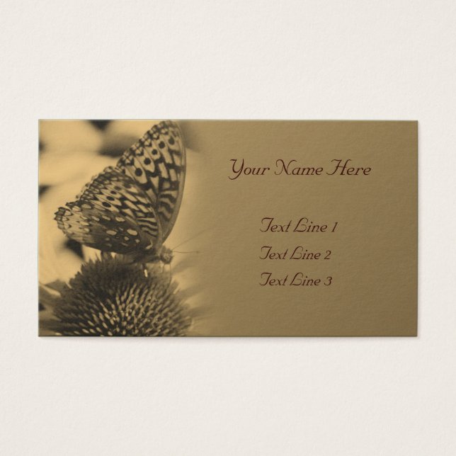 Borboleta Sepia Envelhecida Na Natureza Da Flor (Frente)