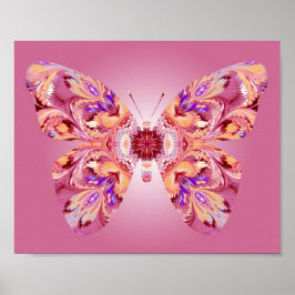 Borboleta Sonha Impressão Rosa e Laranja