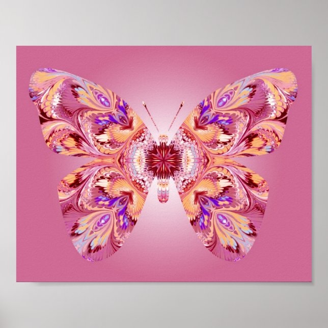Borboleta Sonha Impressão Rosa e Laranja (Frente)
