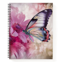 Borboleta Sonhadora com Flores Rosa