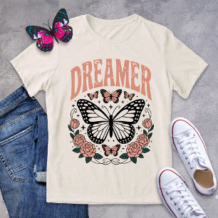 Borboleta Sonhadora Retro e T-Shirt Rosa