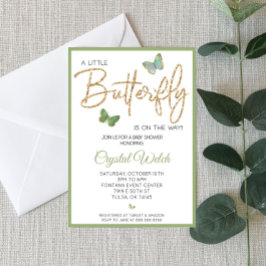 Borboleta Verde e Convite para Chá de fraldas Lumi