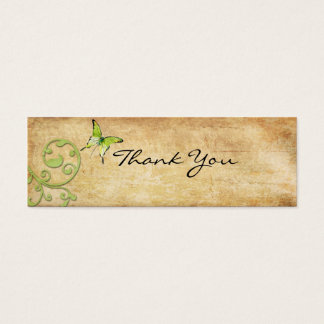 Borboleta Verde Vintage Obrigado Nota