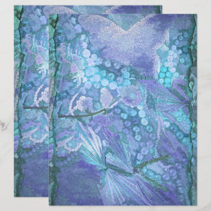 Borboleta Vintage Roxo Azul-Teal Romântico