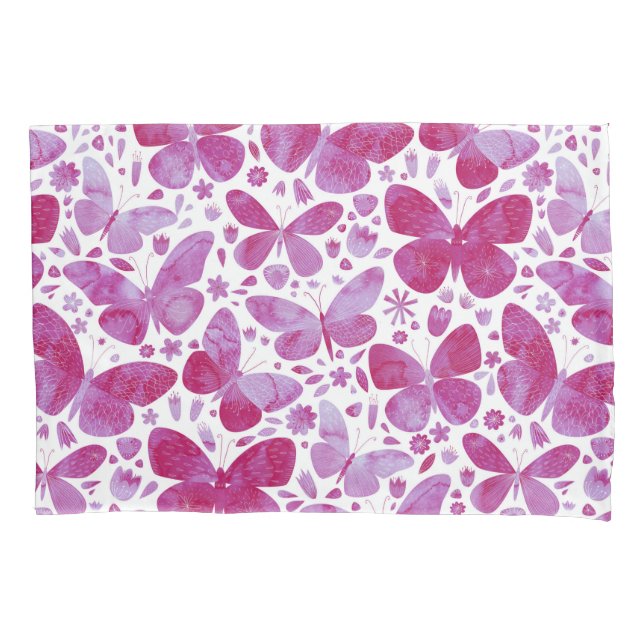Borboletas Aquarela Magenta Rosa (Frente)