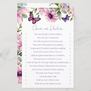 Borboletas chá de panela sobre ou sob jogo