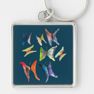 Borboletas coloridas de água chaveiro