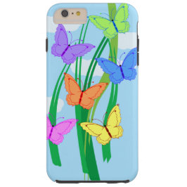 Borboletas coloridas e céu