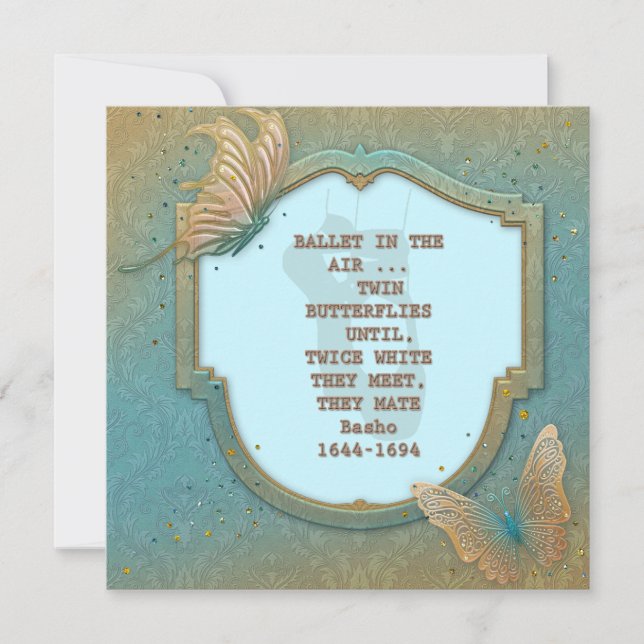 Borboletas com haiku por convite de Basho (Frente)