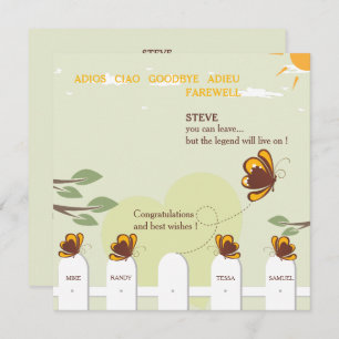 Borboletas Convite de festas de despedida