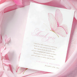 Borboletas cor-de-rosa Cartões de agradecimentos d