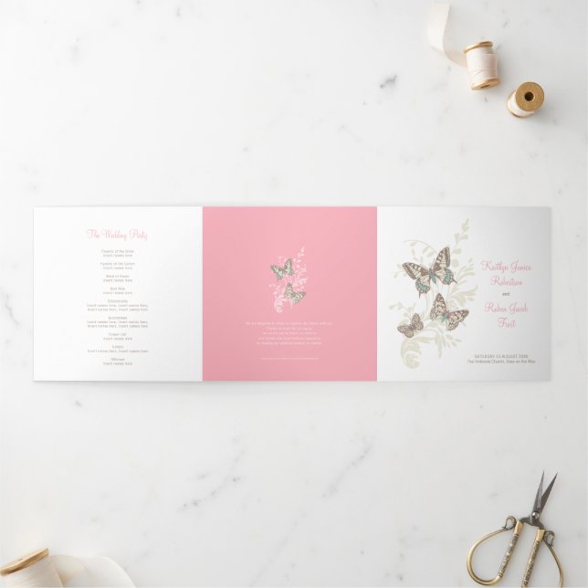 Borboletas cor-de-rosa e marrom do programa de ren (Fora)