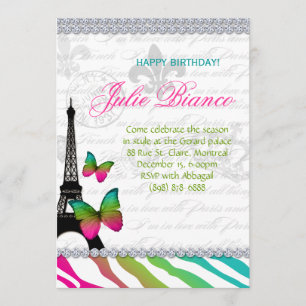 Borboletas da Torre Eiffel de Cartão de Paris Fes