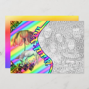 Borboletas da Unicorn Obrigado Cartão com fotos