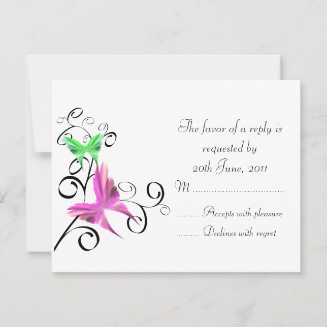 Borboletas de Casamento RSVP (Frente)