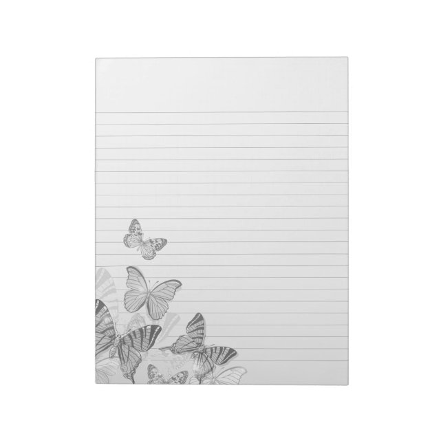 Borboletas de Cinza Notas Vinculadas Papel Bloco d (Invertido)