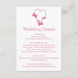 Borboletas de Coração Rosa com Cartão de Invólucro