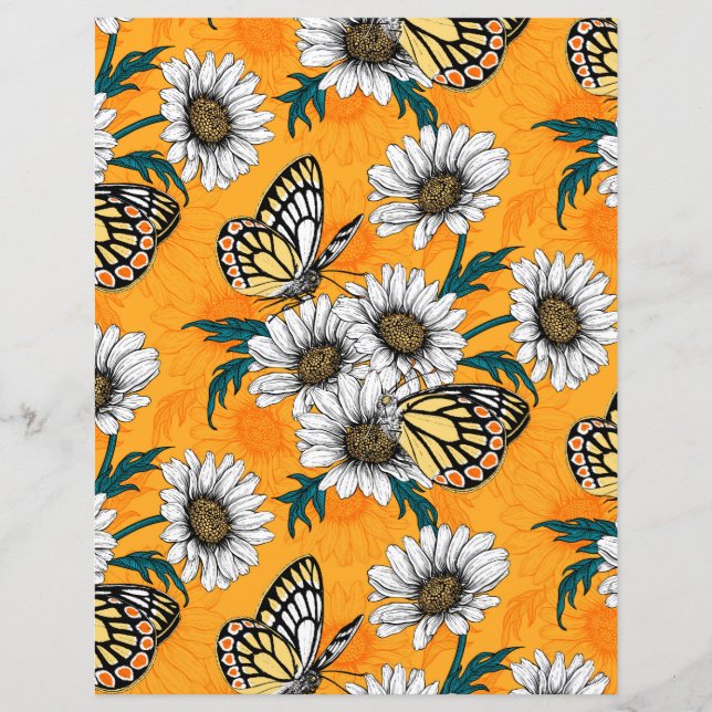 Borboletas de Jezebel e flores de margarida (Frente)