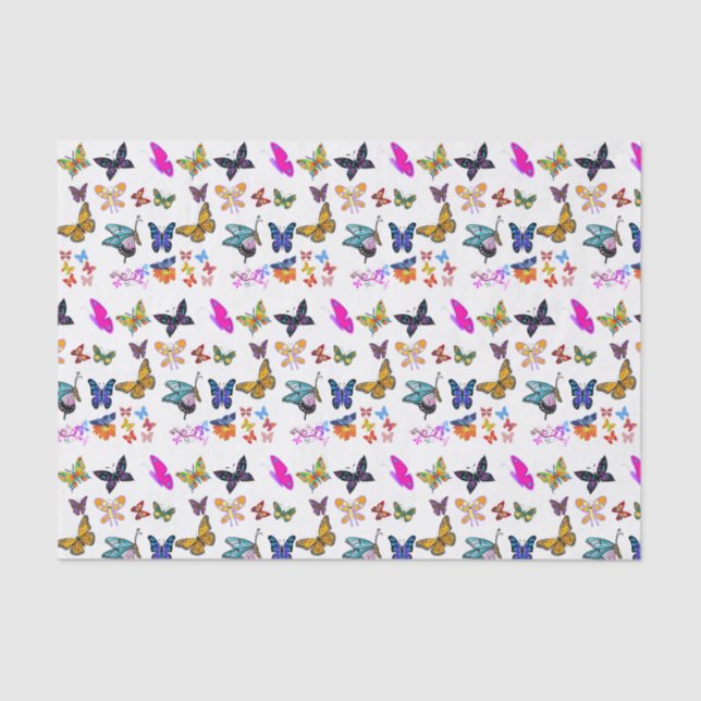 Borboletas de papel para tecidos decorativos (Frente )