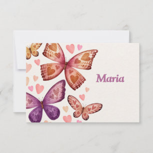 Borboletas e Cartões de agradecimentos plano de am