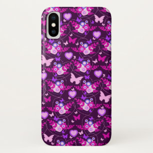 Borboletas e corações, capas de iphone rosa
