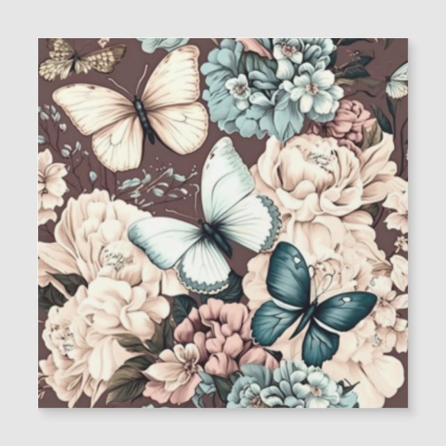 Borboletas e flores marrons (Frente)
