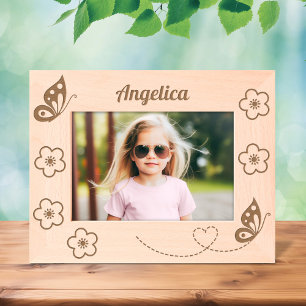 Borboletas e flores Nome personalizado 7x5