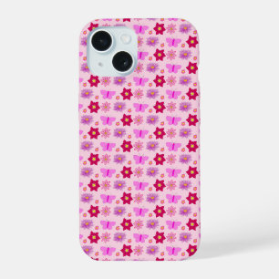 Borboletas e Flores Rosa Bebê Menina Padrão