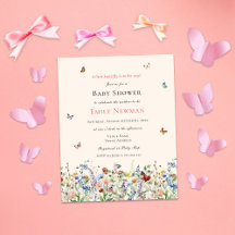 Borboletas e flores silvestres Chá de fraldas de o