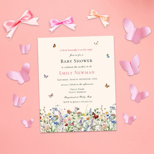 Borboletas e flores silvestres Chá de fraldas de o (Criador carregado)