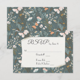 Borboletas e Flores Silvestres para RSVP de Casame