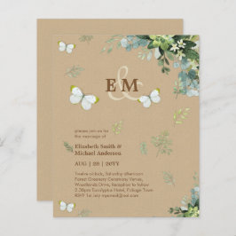 Borboletas Elegante Greenery Borboletas Convites p