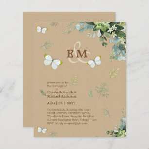 Borboletas Elegante Greenery Borboletas Convites p