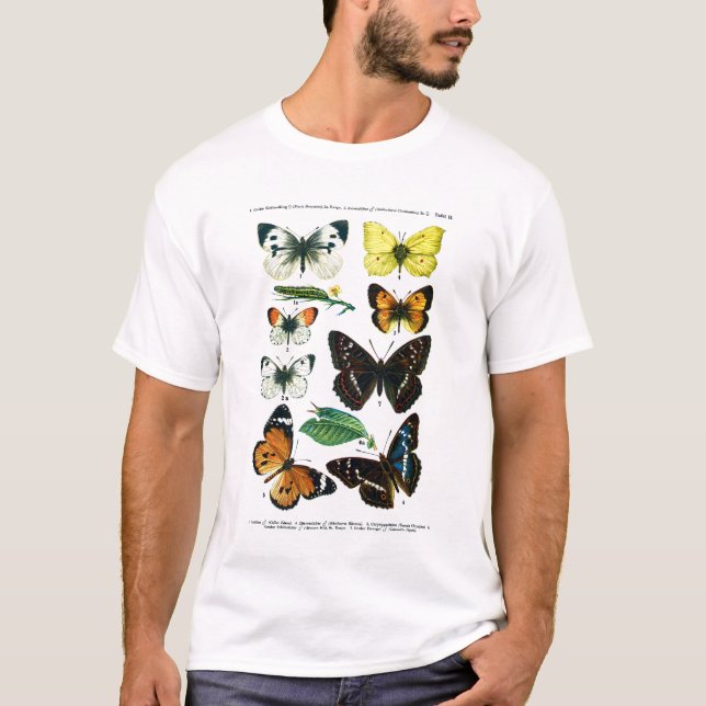 Borboletas europeias Plate II T-Shirt (Frente)