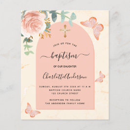 Borboletas florais de rosa eucalipto-batismo orçam